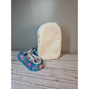 White Pleather Crossbody Bag 2 Straps Girl Scouts Axalotyl